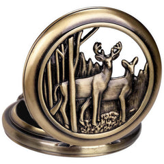 Kchss obsidian mirror inside a pocket-watch shell for portable protection.