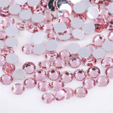 Kdkyy light pink SS12 flatback rhinestones close-up showing precise facets for radiant nail art