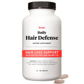 Keeps Daily Hair Growth Supplement bottle on white background for daily hair health support.