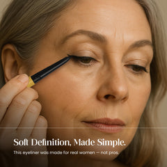 Kehyla Beauty mature-eye friendly liner swatch in Alondora shade for soft definition