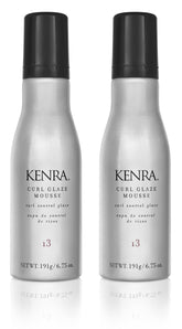 Kenra Curl Glaze Mousse 13 bottle front showing shiny, defined curls