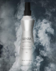 Kenra heat-activated firm hold demonstrates precise control during styling.