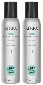 Kenra Nitro Memory Creme 18 mousse bottle offers smooth hold for all hair types.