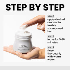 Applying Kenra Nourishing Masque to damp hair for deep conditioning