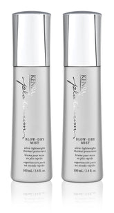 Kenra Platinum Blow-Dry Mist bottle front view with 2-pack for efficient styling.