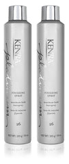 Kenra Platinum Finishing Spray 2-pack on display, delivering long-lasting hold for all-day styles.