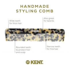 Kent cellulose acetate construction supports tactile, flexible grooming with lower static.