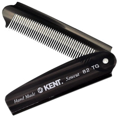 Kent 82T folding pocket comb open design for on-the-go grooming