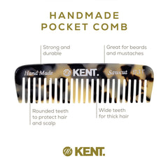Compact Kent 93T Tokyo White beard comb fits wallet or pocket