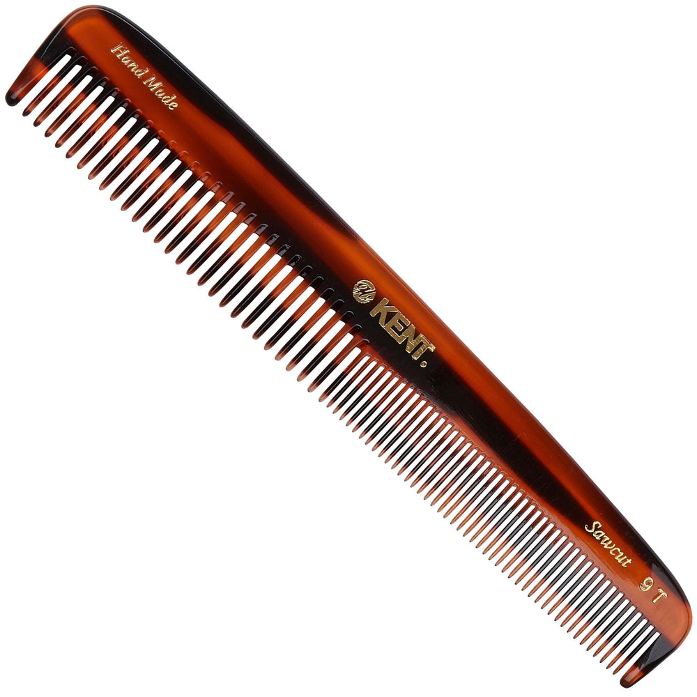 Kent 9T tortoiseshell fine-tooth comb for precise styling with gentle detangling.