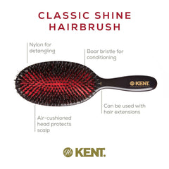 Detail of bristle tips suited for thick hair on Kent brush.