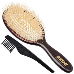 Kent CSGM classic shine oval brush with soft white bristles for gentle styling