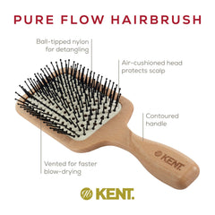 Detangling long hair with Kent LPF2 on wet or dry hair.
