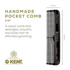 Kent OT Black Graphite pocket comb teeth detail shows precise saw-cut smoothness