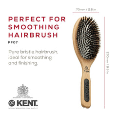 Kent PF07 nylon mix bristles reach the scalp for thorough cleansing.