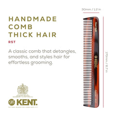 Kent R5T handle close-up with smooth rounded teeth for scalp comfort.