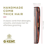 Kent R9T handmade cellulose acetate for flexible, durable daily grooming.