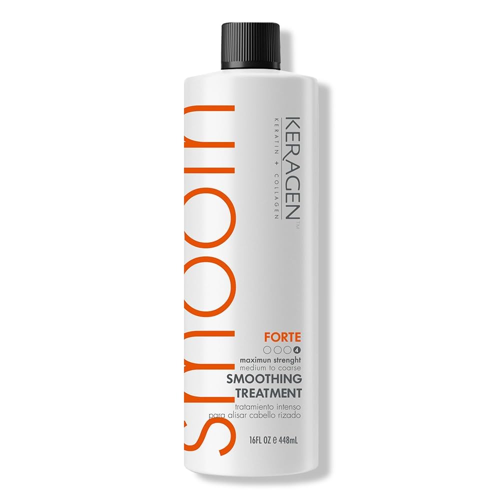 KERAGEN Brazilian smoothing 16oz bottle for salon-grade frizz control.