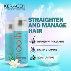 Keragen dry damaged hair shows soft shiny results after treatment