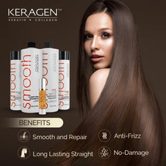 Keragen smoothing conditioner 10oz nourishes and protects while sealing smooth results.