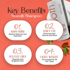 KERAGEN smoothing shampoo formula with panthenol and vitamins for nourishment.