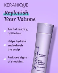Hair in hand after washing with Keranique Deep Hydration Shampoo