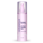Keranique Hair Thickening Spray bottle close-up showing instant volume and lift