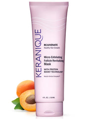 Keranique Micro Exfoliating Mask scalp scrub in action refreshes and clarifies the scalp for better absorption