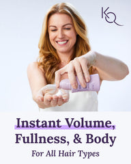 Keranique Volumizing Mousse foam texture shows lightweight volume.