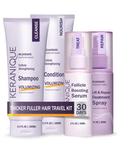 Keranique volumizing shampoo bottle boosts body for thinning hair