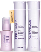 Keranique volumizing shampoo bottle for fuller-looking hair.