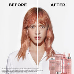 Kérastase Chroma Respect bottle label highlights lactic acid as a key ingredient.