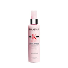 Kerastase Genesis Thermique bottle with pour demonstrates heat protection for lengths