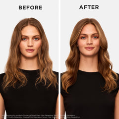 Kerastase Premiere serum on smooth strands showing frizz control and shine.