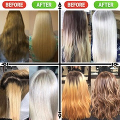 KERATIN BAR dust-free bleach powder scooping, emphasizing cleaner mixing and mess-free application