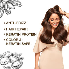 KERATIN BAR Organic Shampoo ingredients label showcasing natural plant oils.