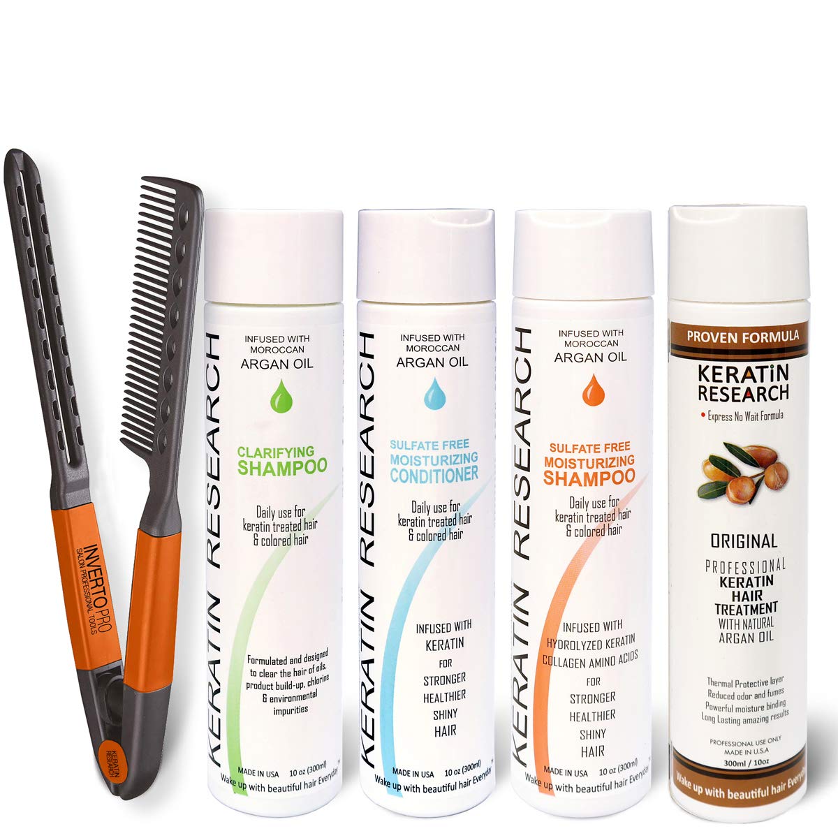 KERATIN RESEARCH Complex Brazilian Keratin Blowout bottle for long-lasting smooth hair