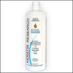 Keratin Research Enjoy Luxury Conditioner bottle with argan oil for deep hydration and frizz control.