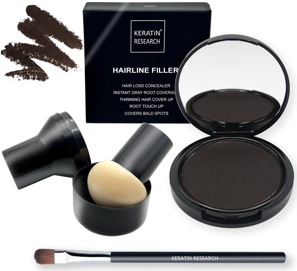 KERATIN RESEARCH Hairline Filler compact packaging for on the go touch ups