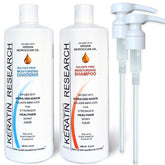 Keratin Research Moroccan argan oil shampoo 1L for color-treated hair, offering light cleansing and hydration.