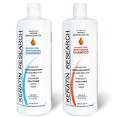 Keratin Research sulfate-free shampoo bottle maintains color-treated hair with lasting shine