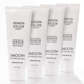 Keratin Salon Direct hair treatment bottle showing frizz-control formula for salon-grade results
