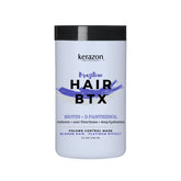 Kerazon Blonde BTX treatment bottle showing platinum effect on blonde hair