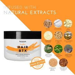 Kerazon BTX Mask tub close-up reveals creamy formula.