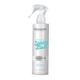 Kerazon Brazilian Spray Liss bottle closeup for frizz control and premium packaging.