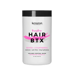 Kerazon BTX treatment bottle closeup for long-lasting volume and frizz control.