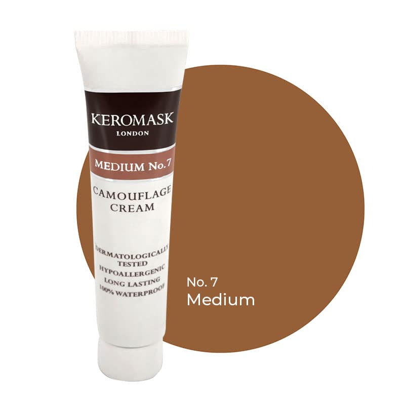 Keromask Full Coverage Concealer Medium No 7 bottle for all-day buildable coverage.