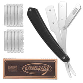 Keropy Shavette with true black wooden handle offers comfortable grip for precise shaving.