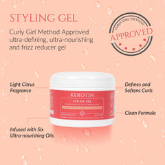 Kerotin Curly Defining Gel hair twist application shows quick curl definition.
