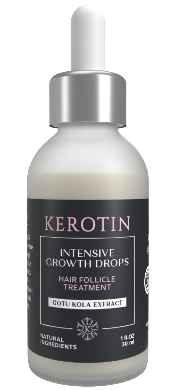 Kerotin Hair Growth Serum bottle ready for scalp care